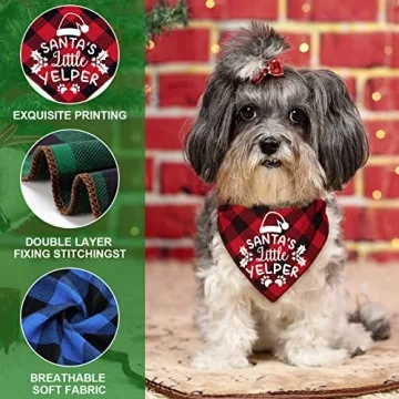 4 Pack Christmas Dog Scarves for Dogs and Cats