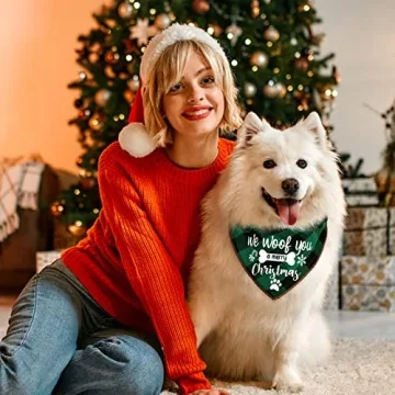 4 Pack Christmas Dog Scarves for Dogs and Cats