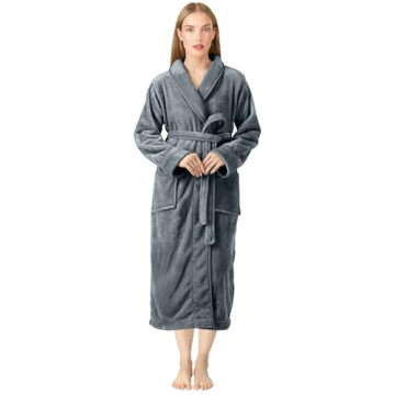 NY Threads Premium Women's Plush Fleece Bathrobe - Ultra Soft & Warm