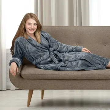 NY Threads Women's Plush Fleece Bathrobe - Soft & Warm
