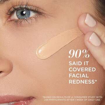 IT Cosmetics Bye Bye Redness, Transforming Porcelain Beige - Neutralizing Color-Correcting Cream - Reduces Redness - Long-Wearing Coverage - With Hydrolyzed Collagen - 0.37 fl oz