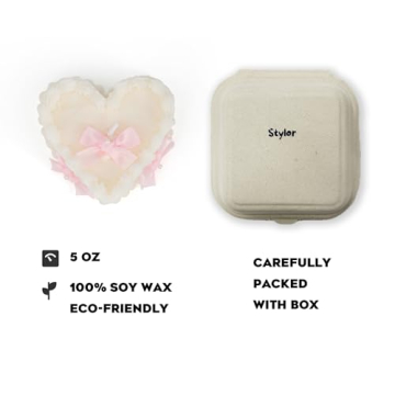 Stylor Coquette Heart Candle - Kawaii Vanilla Cream Decor