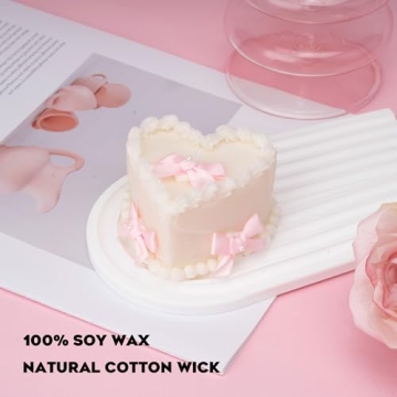 Stylor Coquette Heart Candle - Kawaii Vanilla Cream Decor