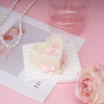 Stylor Coquette Heart Candle - Kawaii Vanilla Cream Decor