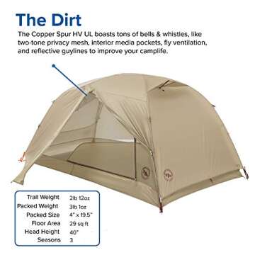 BIG AGNES Ultra Light Tent Cooper SPUR, Unisex_Adult, Green, 1 Place