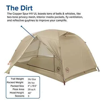 BIG AGNES Ultra Light Tent Cooper SPUR, Unisex_Adult, Green, 1 Place