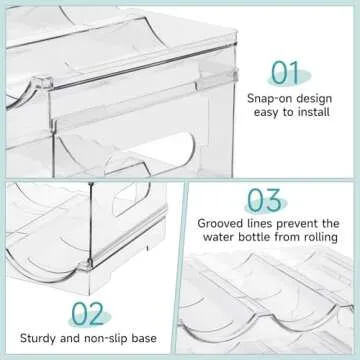 Damomo Water Bottle Organizer for Stanley 40 oz, 2 Pack Stackable Water Bottle Organizer, Clear Holder for Tumbler Travel Mug Cup, Kitchen Pantry Refrigerator Organization and Storage
