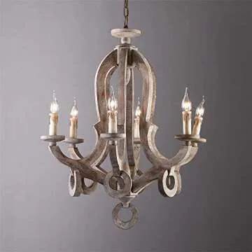 Lovedima Rustic 6-Light Chandelier - Elegant Home Lighting