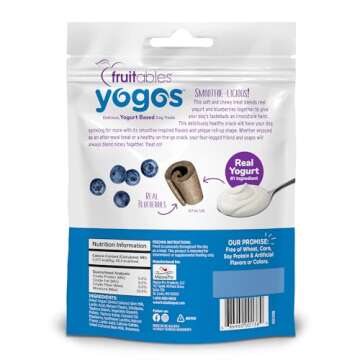 Fruitables Real Yogurt Treats – Roll-Up Dog Treats – Blueberry Flavor – Natural Ingredients ?...