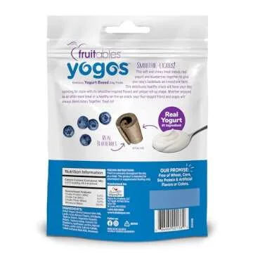 Fruitables Real Yogurt Treats – Roll-Up Dog Treats – Blueberry Flavor – Natural Ingredients ?...