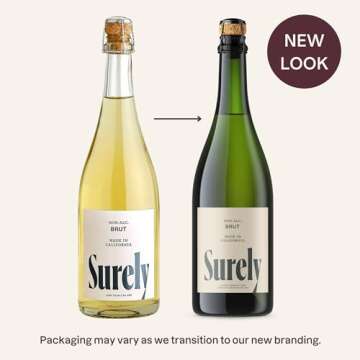 Surely Non Alcoholic Champagne, Alcohol-Removed California Sparkling Brut, De-alcoholized White Wine...