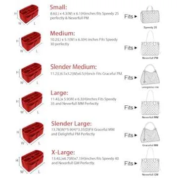 LEXSION Felt Insert Bag Organizer Bag In Bag For Handbag Purse Organizer Fits Speedy Neverful