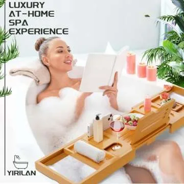 Yirilan Premium Bathtub Tray Caddy for Every Bath Lover