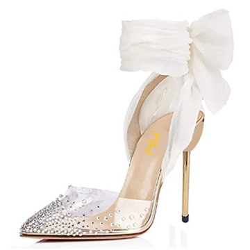 FSJ Women High Heel Ankle Strap Sandals - Elegant Gold Pumps for All Occasions