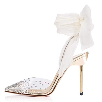 FSJ High Heel Ankle Strap Sandals for Women - Stylish Gold Pumps