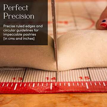 Kitzini Silicone Pastry Mat, Non Slip Baking Mat, BPA-Free Silicone Baking Sheet, Extra Large Silicone Mats for Baking, Rolling Pastry, Dough, Pizza & Cookies, Kneading Mat - 28 x 20 inches