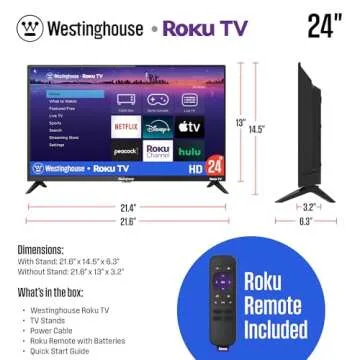 Westinghouse Roku 24 Inch Smart TV with Wi-Fi Connectivity
