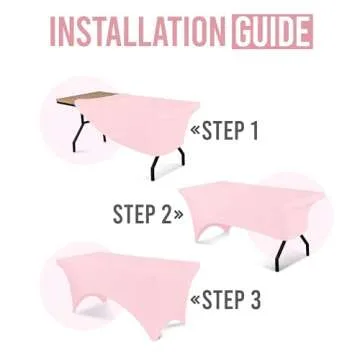 Utopia Kitchen 6FT Spandex Tablecloth [1 Pack, Pink] 200 GSM Stretch, Fitted, Washable and Wrinkle Resistant Table Cloth Rectangle Cover for Trade Shows, Wedding, Parties [72Lx30Wx30H Inch]