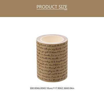 Adhesive Tapes Vintage Washi Tape Decorative Adhesive Wrapping Tape Writable Kraft Paper Sticker for...