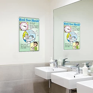 Colorful Wash Your Hands Poster for Kids - Health Decor