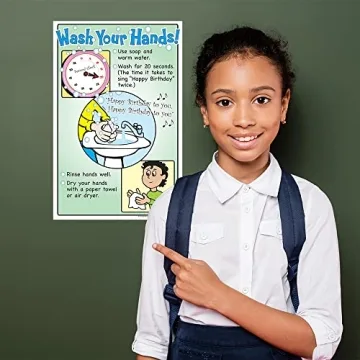 Colorful Wash Your Hands Poster for Kids - Health Decor