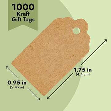 1000 Pack Small Kraft Paper Gift Tags for All Occasions