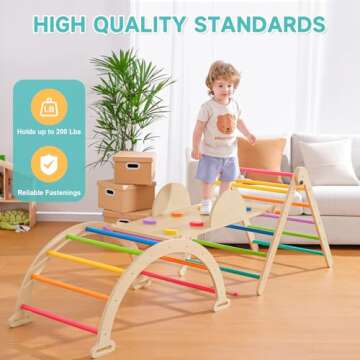 POHARE 7 in 1 Pikler Triangle Set for Toddlers