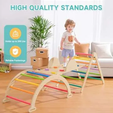 POHARE 7 in 1 Pikler Triangle Set for Toddlers