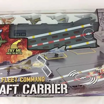 Fleet Command Aircraft Carrier 31" (Lights and Sound) + 4 Die Cast Feighter Jets
