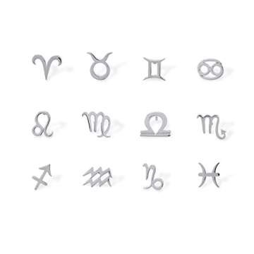 Boma Jewelry Sterling Silver Taurus Zodiac Sign Stud Earrings