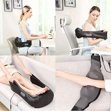 Venanoci Back Massager, Electric Back Massage with Soothing Heat, Deep Tissue 3D Kneading Massage for Shoulder, Leg, Body Muscles Pain Relief Relax at Home, Office, Car