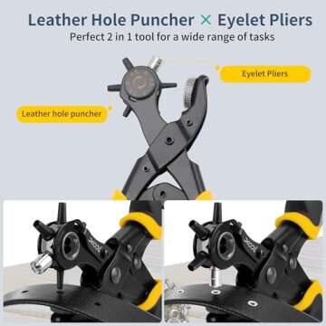 XOOL 2 in 1 Leather Hole Punch Kit for Crafts and DIY