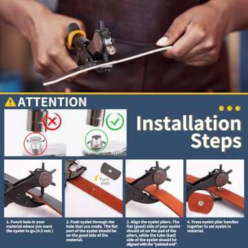 XOOL 2 in 1 Leather Hole Punch Kit for Crafts and DIY