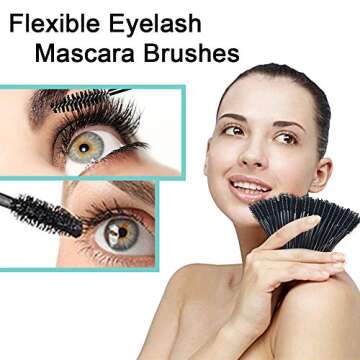 300 Pcs Disposable Mascara Wand Eyelash Brush for EyeLash Extension Supplies