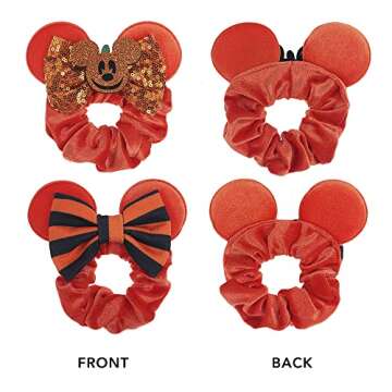 JIAHANG Halloween Velvet Mouse Ear Hair Scrunchies Pumpkin Spider Bow Ponytail Holders Festival Cost...