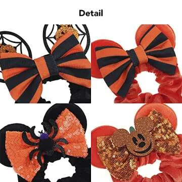 JIAHANG Halloween Mouse Ear Hair Scrunchies Set for All Ages