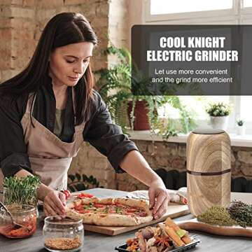 COOL KNIGHT Herb Grinder [large capacity/fast/Electric ]-Spice Herb Coffee Grinder with Pollen Catch...