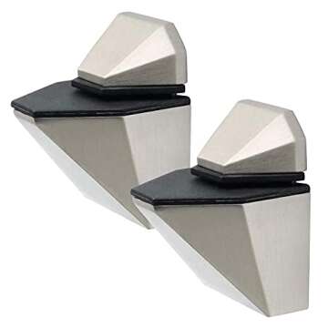 Metal Adjustable Wood/Glass Shelf Bracket Wall Mount 2 Pcs or One Pair, Brushed Nickel