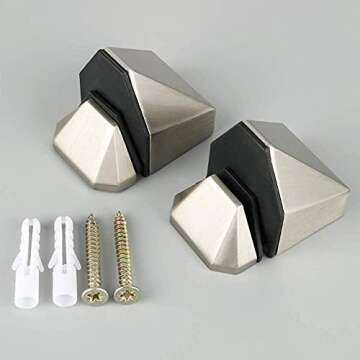 Metal Adjustable Wood/Glass Shelf Bracket Wall Mount 2 Pcs or One Pair, Brushed Nickel