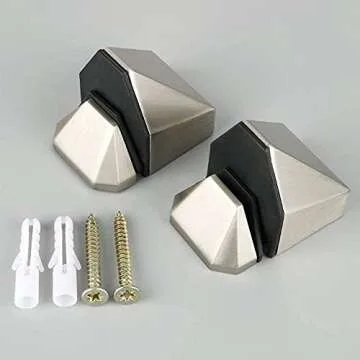 Metal Adjustable Wood/Glass Shelf Bracket Wall Mount 2 Pcs or One Pair, Brushed Nickel