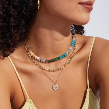 KissYan Colorful Gemstone Necklace for Women Online