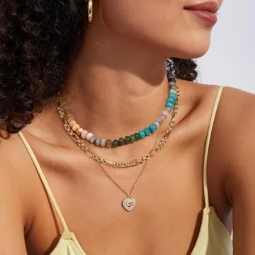KissYan Colorful Gemstone Necklace for Women Online