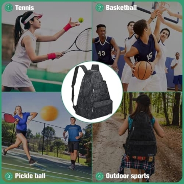 Waterproof Tennis Backpack with Shoe Compartment for Sports Enthusiasts