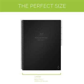 Rocketbook Multi-Subject Smart, Scannable Notebook with Dividers | Lined Reusable Notebook with 1 Pilot Frixion Pen & 1 Microfiber Cloth | Dark Blue, Letter Size (8.5" x 11")