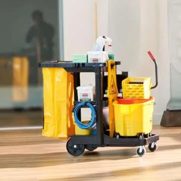 Rubbermaid Traditional Janitorial Cleaning Cart with Wheels