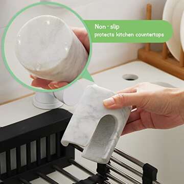 EVERBBKING Marble Sponge Holder for Kitchen Sponge Holder Rustic Farmhouse Decor,Dish Sponge Holder Kitchen Sink Sponge Caddy，Scouring Pad and Dish Sponge Holder Sponge Rack