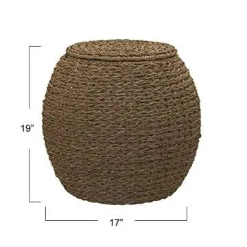 Stylish Seagrass Storage Basket Side Table for Home