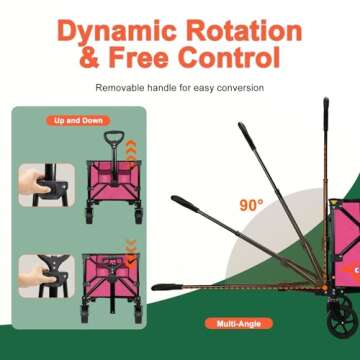 Collapsible Wagon Cart with Wheels for Outdoor and Grocery