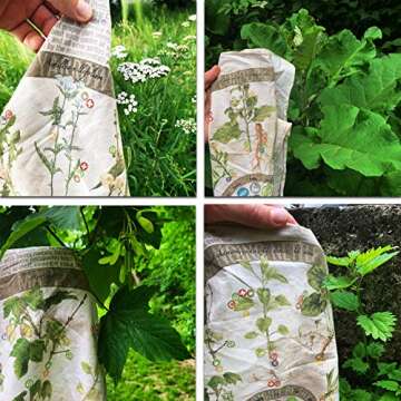 Foraging Field Reference Bandana with 12 Common Edible, Medicinal, and Useful North American Plants, Trees, and Fungus Found in Nature - 100% Cotton Made in the USA