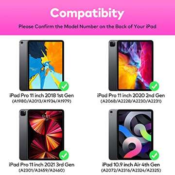 Keyboard Case for iPad Pro 11 inch 3rd Generation 2021–360° Rotatable Touchpad with Backlight, Co...